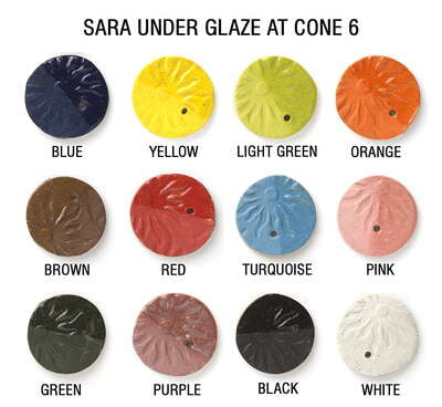 Combo 1:  Sara Underglazes -  Pack of 12 Colours (100gm)