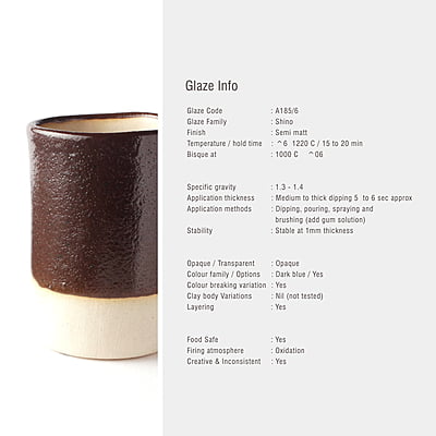 Sara Mid Fire Shino Coffee Brown A185/6 Sara Mid Fire Shino Coffee Brown A185/6