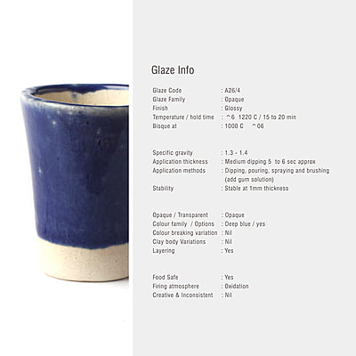 Sara Mid Fire Opaque Deep Blue A26/4 Sara Mid Fire Opaque Deep Blue A26/4