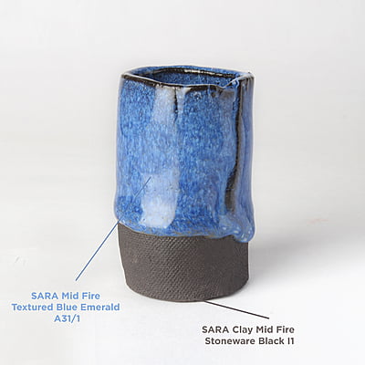 Sara Mid Fire Textured Blue Emerald A31/1