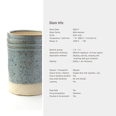Sara Mid Fire Matt Textured Blue Stone A52/17 Sara Mid Fire Matt Textured Blue Stone A52/17