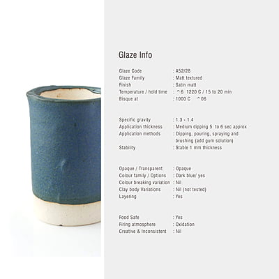 Sara Mid Fire Matt Textured Blue A52/28 Sara Mid Fire Matt Textured Blue A52/28
