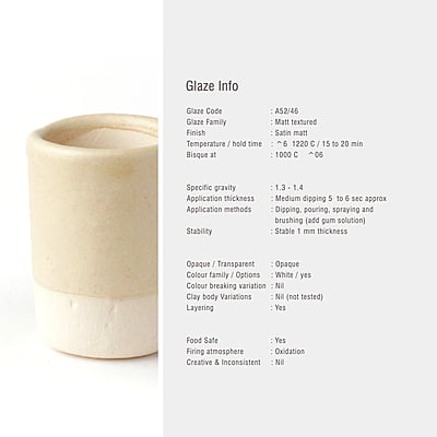 Sara Mid Fire Matt Textured Cream A52/46 Sara Mid Fire Matt Textured Cream A52/46