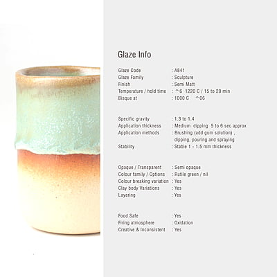 Sara Mid Fire Sculpture Glaze A841 Sara Mid Fire Sculpture Glaze A841