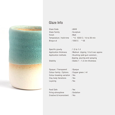 Sara Mid Fire Sculpture Glaze A849 Sara Mid Fire Sculpture Glaze A849