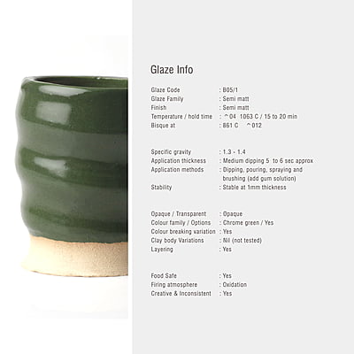 Sara Low Fire Semi Matt Forest Green B05/1 Sara Low Fire Semi Matt Forest Green B05/1