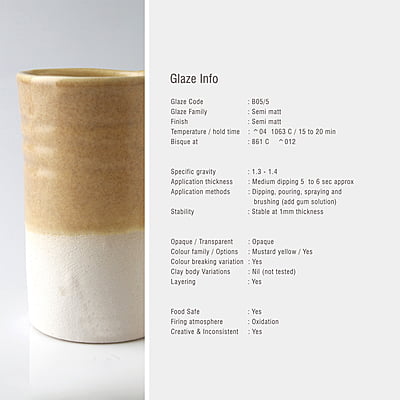 Sara Low Fire Semi Matt Pastel Mustard B05/5 Sara Low Fire Semi Matt Pastel Mustard B05/5