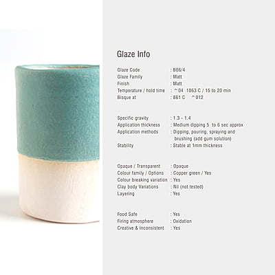 Sara Low Fire Matt Pastel Turquoise B06/4 Sara Low Fire Matt Pastel Turquoise B06/4