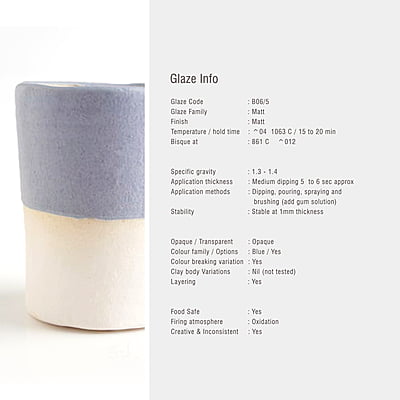 Sara Low Fire Matt Cloud Blue B06/5 Sara Low Fire Matt Cloud Blue B06/5