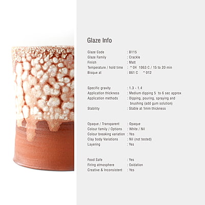Sara Low Fire Cloud Crackle B115 Sara Low Fire Cloud Crackle B115