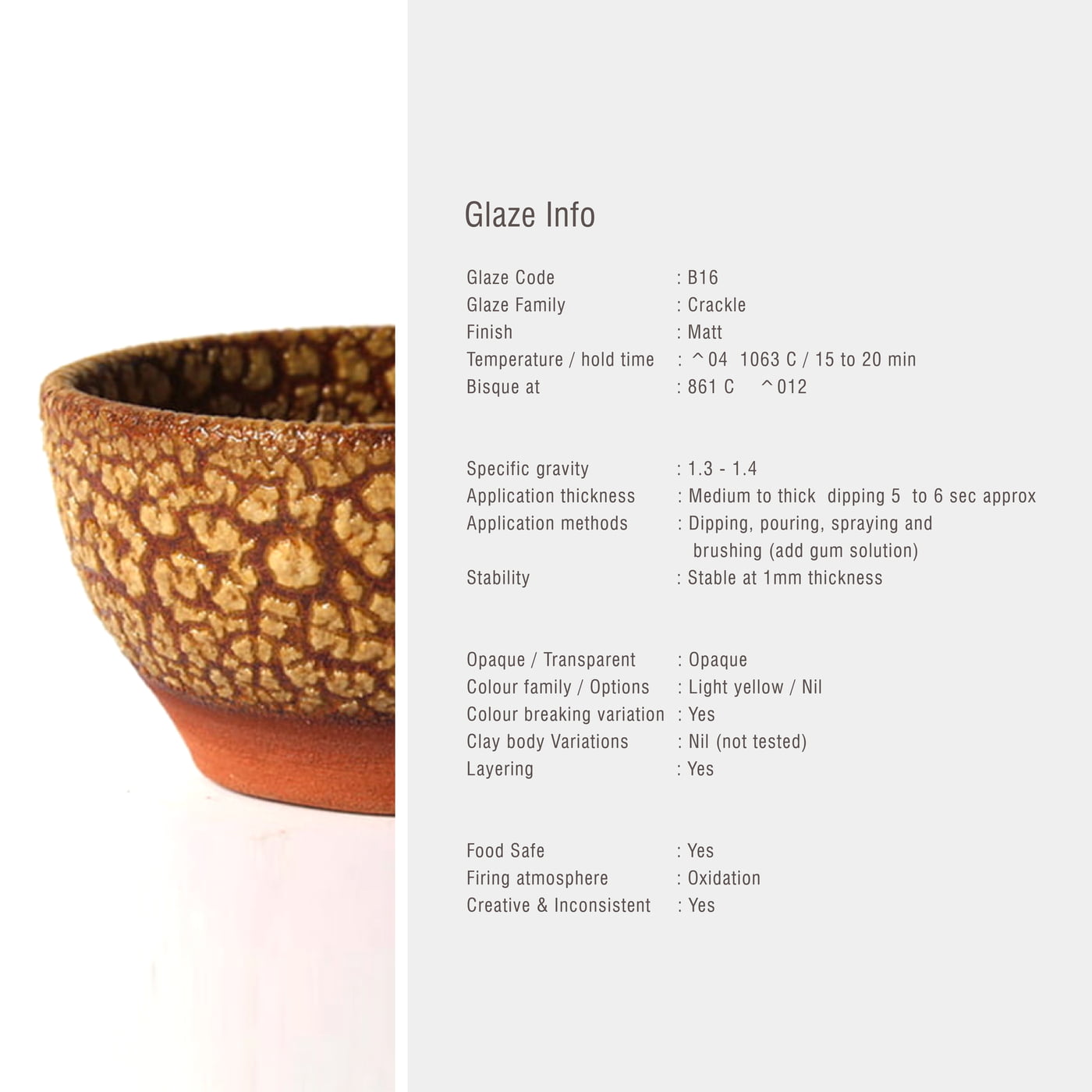 Sara Low Fire Crackle Ochre B16 Sara Low Fire Crackle Ochre B16