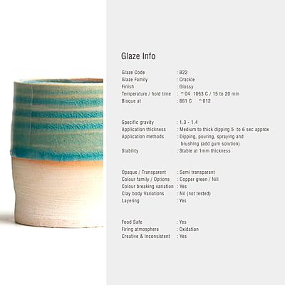 Sara Low Fire Transparent Mint Crackle B22 Sara Low Fire Transparent Mint Crackle B22