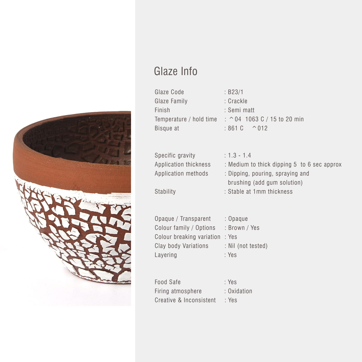 Sara Low Fire Crackle Rust B23/1 Sara Low Fire Crackle Rust B23/1
