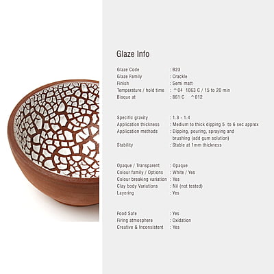 Sara Low Fire Crackle White B23