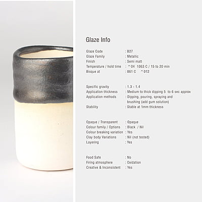 Sara Low Fire Metallic Charcoal B27 Sara Low Fire Metallic Charcoal B27