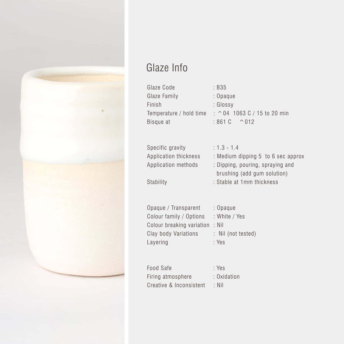 Sara Low Fire Opaque Snow White B35 Sara Low Fire Opaque Snow White B35