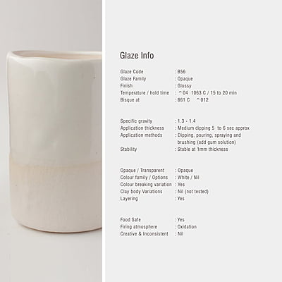 Sara Low Fire Opaque White B56 Sara Low Fire Opaque White B56