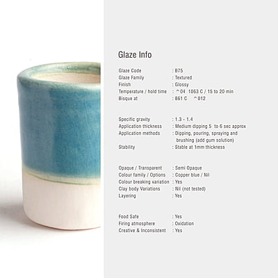 Sara Low Fire Textured Teal Blue B75