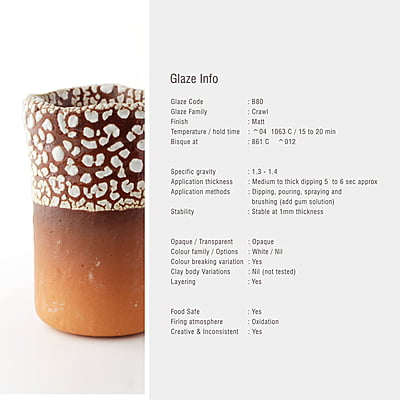 Sara Low Fire Crawl White Bead B80