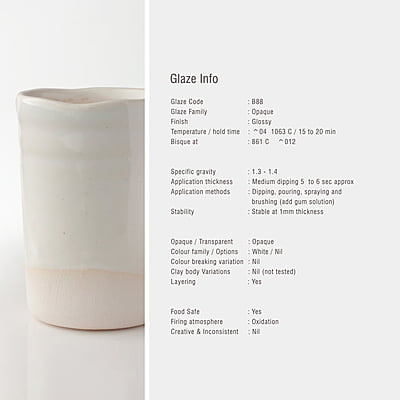 Sara Low Fire Opaque White B88 Sara Low Fire Opaque White B88