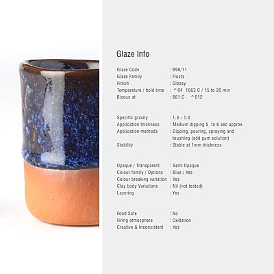 Sara Low Fire Floating Blue B96/11 Sara Low Fire Floating Blue B96/11