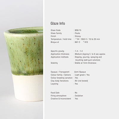 Sara Low Fire Floating Light Green B96/15 Sara Low Fire Floating Light Green B96/15
