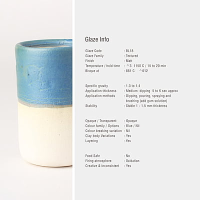 Sara Low Fire Matt Blue BL18 Sara Low Fire Matt Blue BL18