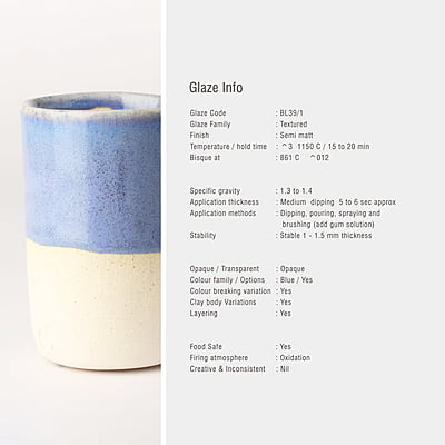 Sara Low Fire Textured Blue BL39/1