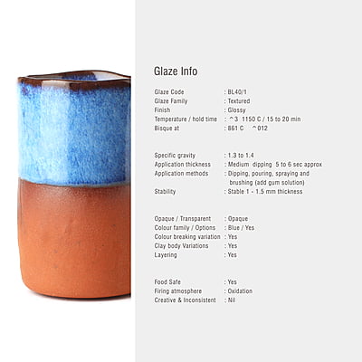 Sara Low Fire Textured Blue BL40/1 Sara Low Fire Textured Blue BL40/1