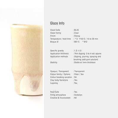 Sara Low Fire Clear White Cream  BL40