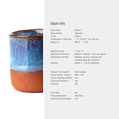 Sara Low Fire Textured Blue BL48/1 Sara Low Fire Textured Blue BL48/1