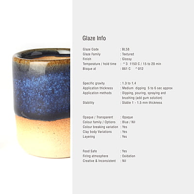 Sara Low Fire Textured Steel Blue BL58 Sara Low Fire Textured Steel Blue BL58
