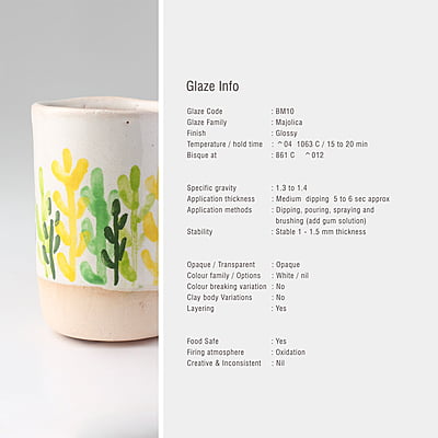 Sara Low Fire Majolica Glossy White BM10 Sara Low Fire Majolica Glossy White BM10