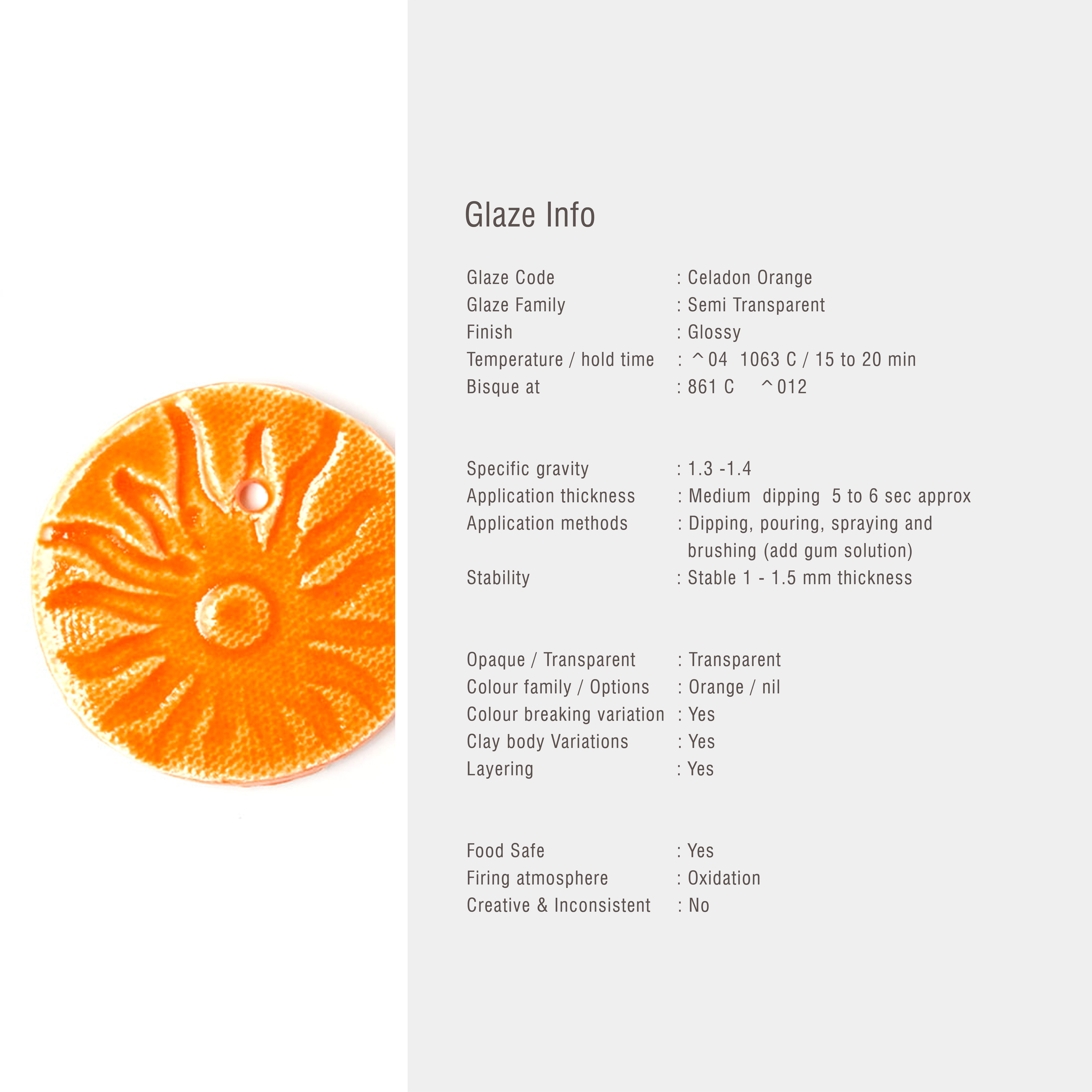 Sara Low Fire Celadon Orange
