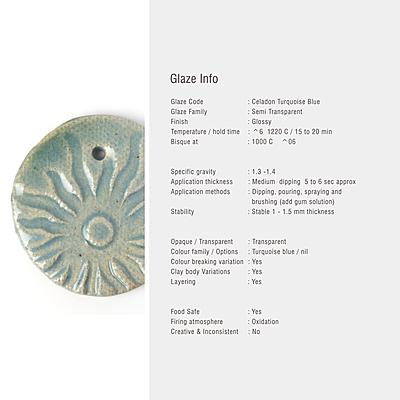 Sara Mid Fire Celadon Turquoise Blue