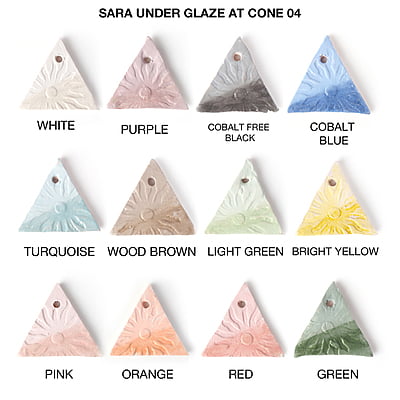 Combo Small 1: Sara Opaque Underglazes - Pack of 12 Colours (30gm)