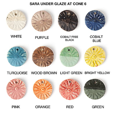 Combo Small 1: Sara Opaque Underglazes - Pack of 12 Colours (30gm)
