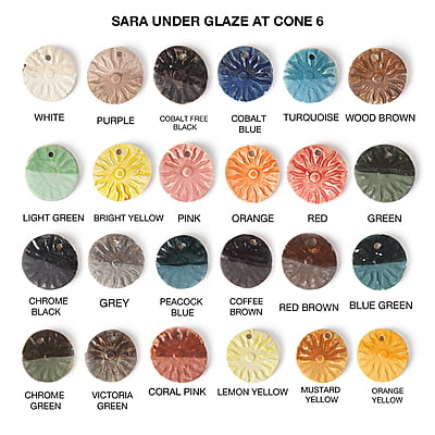 Combo Small 3: Sara Opaque Underglazes - Pack of 24 Colours (30gm)
