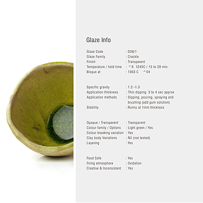 Sara High Fire Clear Crackle Green D08/1 Sara High Fire Clear Crackle Green D08/1