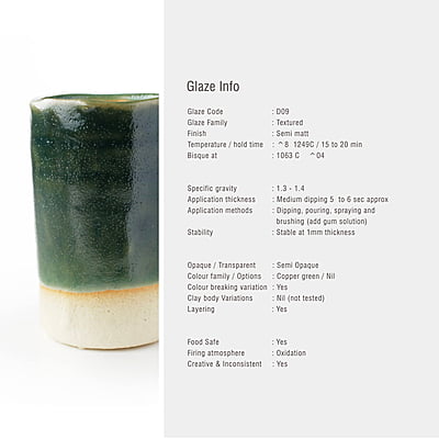 Sara High Fire Textured Green Viridian D09