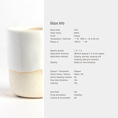 Sara High Fire Glossy White H12 Sara High Fire Glossy White H12