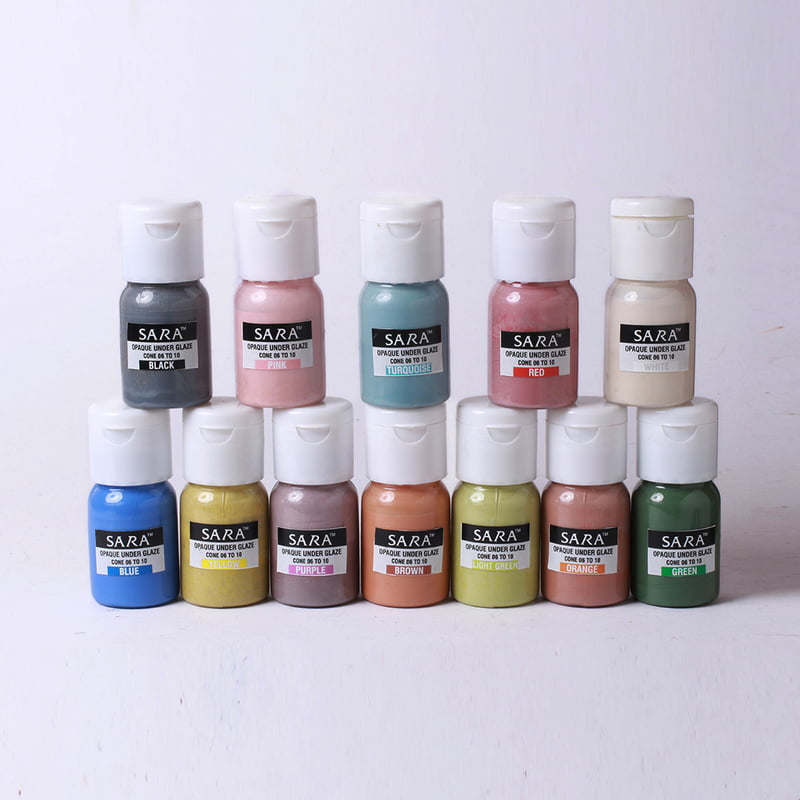 Combo 2: Sara Opaque Underglazes - Pack of 12 Colours (100gm) Combo 2: Sara Opaque Underglazes - Pack of 12 Colours (100gm)