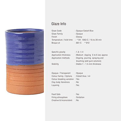 Sara Low Fire Opaque Cobalt Blue