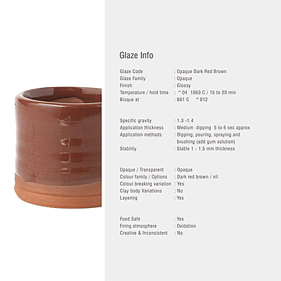 Sara Low Fire Opaque Dark Red Brown Sara Low Fire Opaque Dark Red Brown