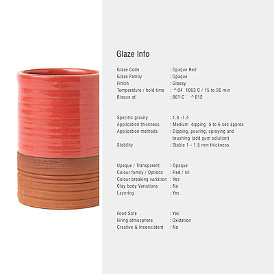 Sara Low Fire Opaque Red Sara Low Fire Opaque Red