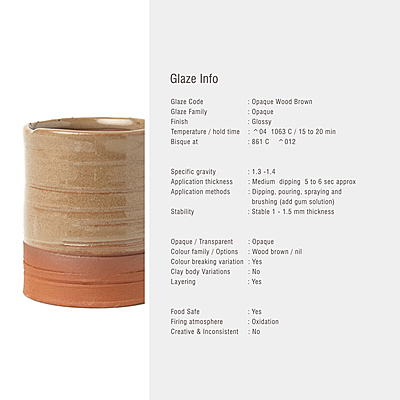 Sara Low Fire Opaque Wood Brown Sara Low Fire Opaque Wood Brown